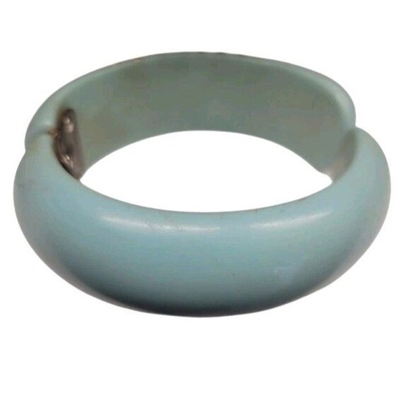 Vintage Weiss Hinged  Lucite Bangle Sparkling Multi Rhinestone Bracelet 1950s - Picture 3 of 8